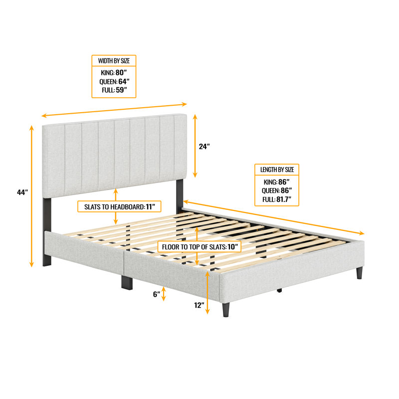 Latitude Run® Leah Linen Panel Upholstered Platform Bed Frame & Reviews